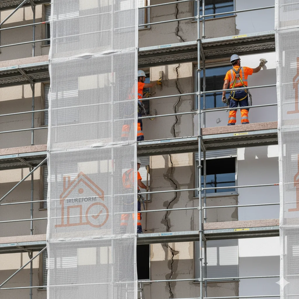reparación de grietas en fachadas de edificios en Málaga